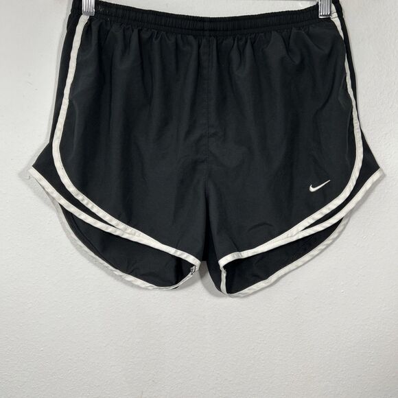 Nike‎ Dri Fit Shorts Womens Large Black Tempo Running Activewear - Picture 1 of 7